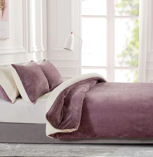 2-in-1 Teddy Sherpa Quilt Cover Set Mve, Double