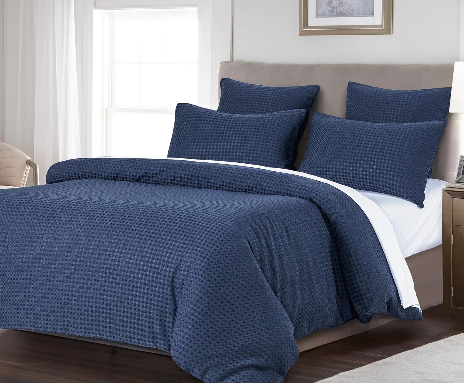 Premium Waffle Microfibre Quilt Cover Set (3Pcs) - Double