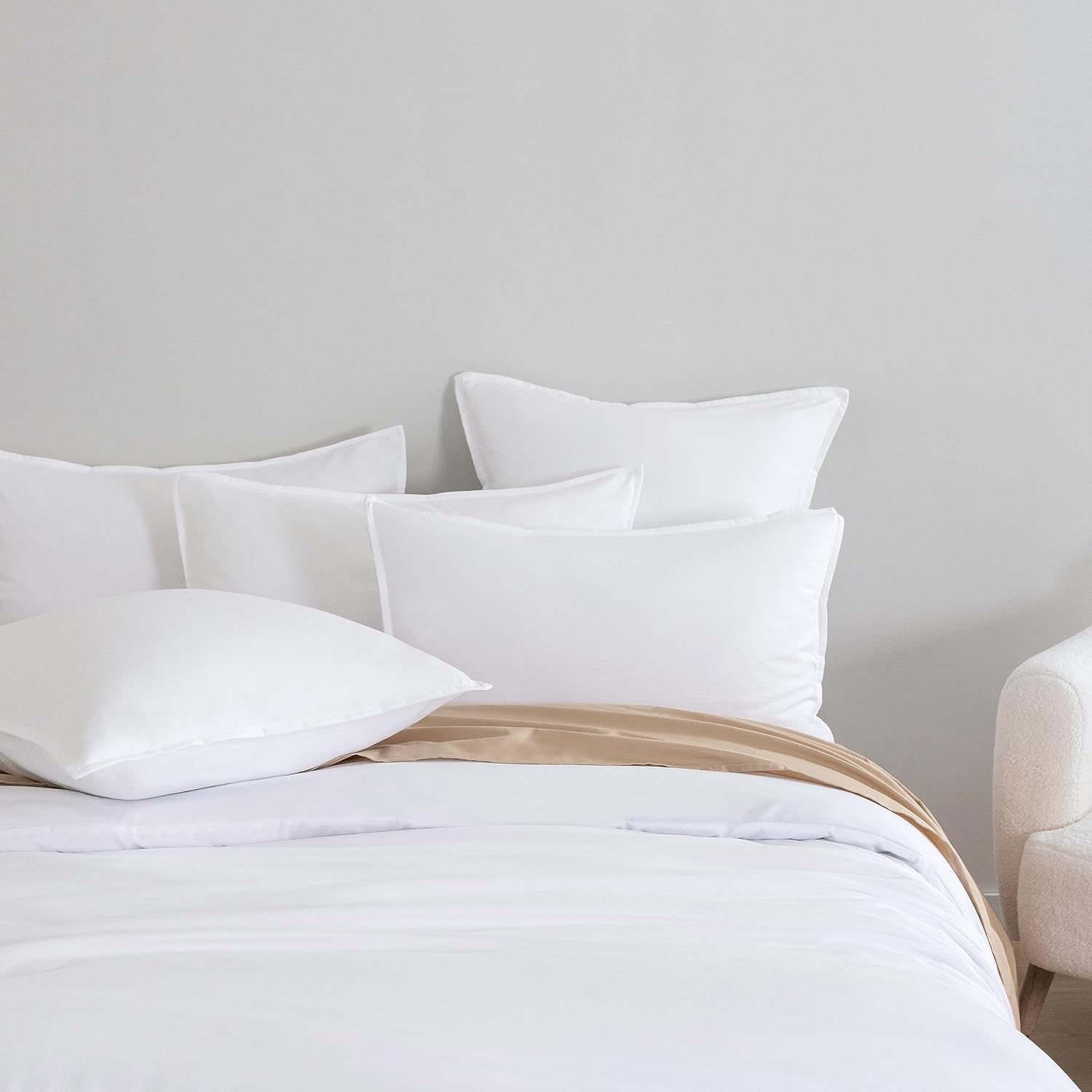 Vintage Washed Microfibre Quilt Cover Set White, Double