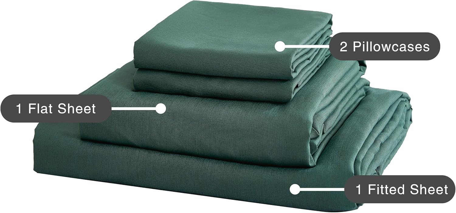 Bamboo Microfibre Sheet Set - Green - Double