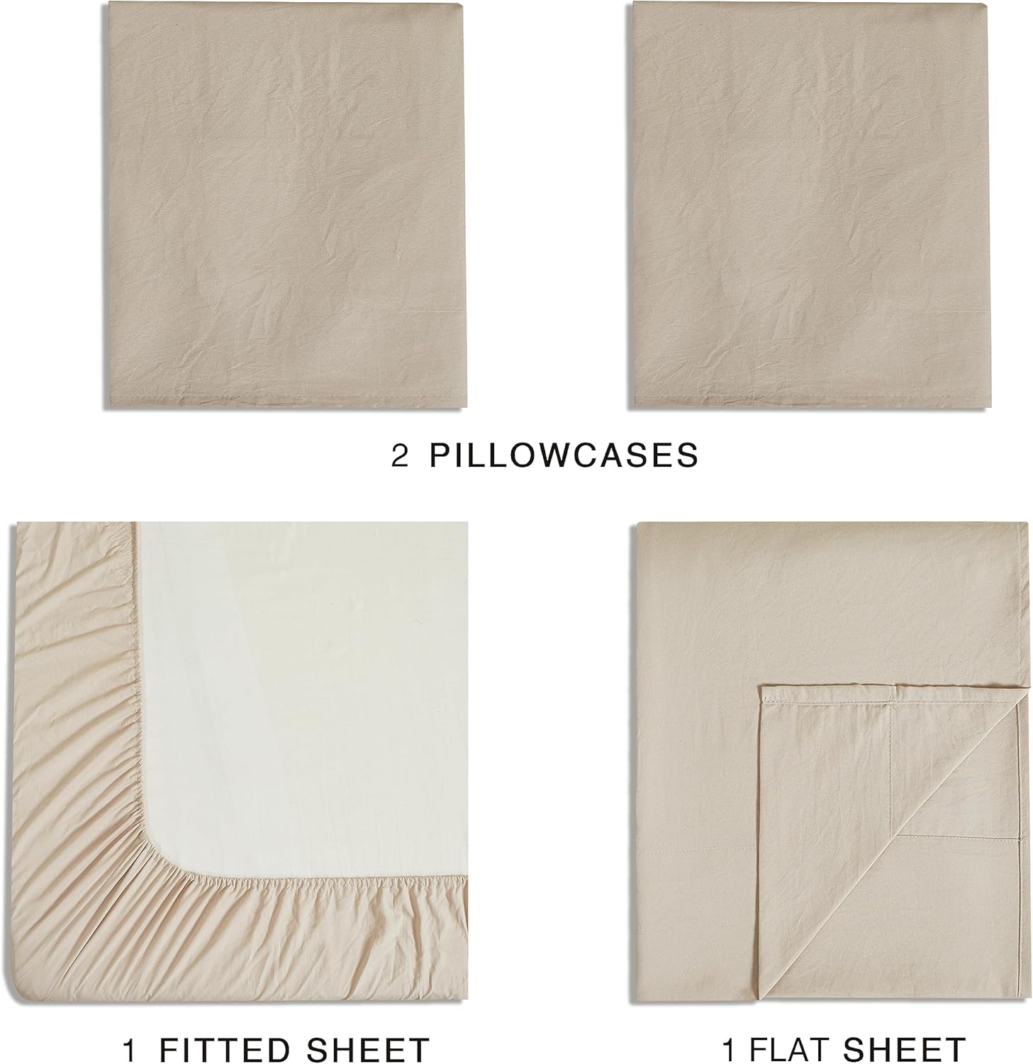 Hypoallergenic Microfibre Sheet Set Double - Linen | CleverPolly