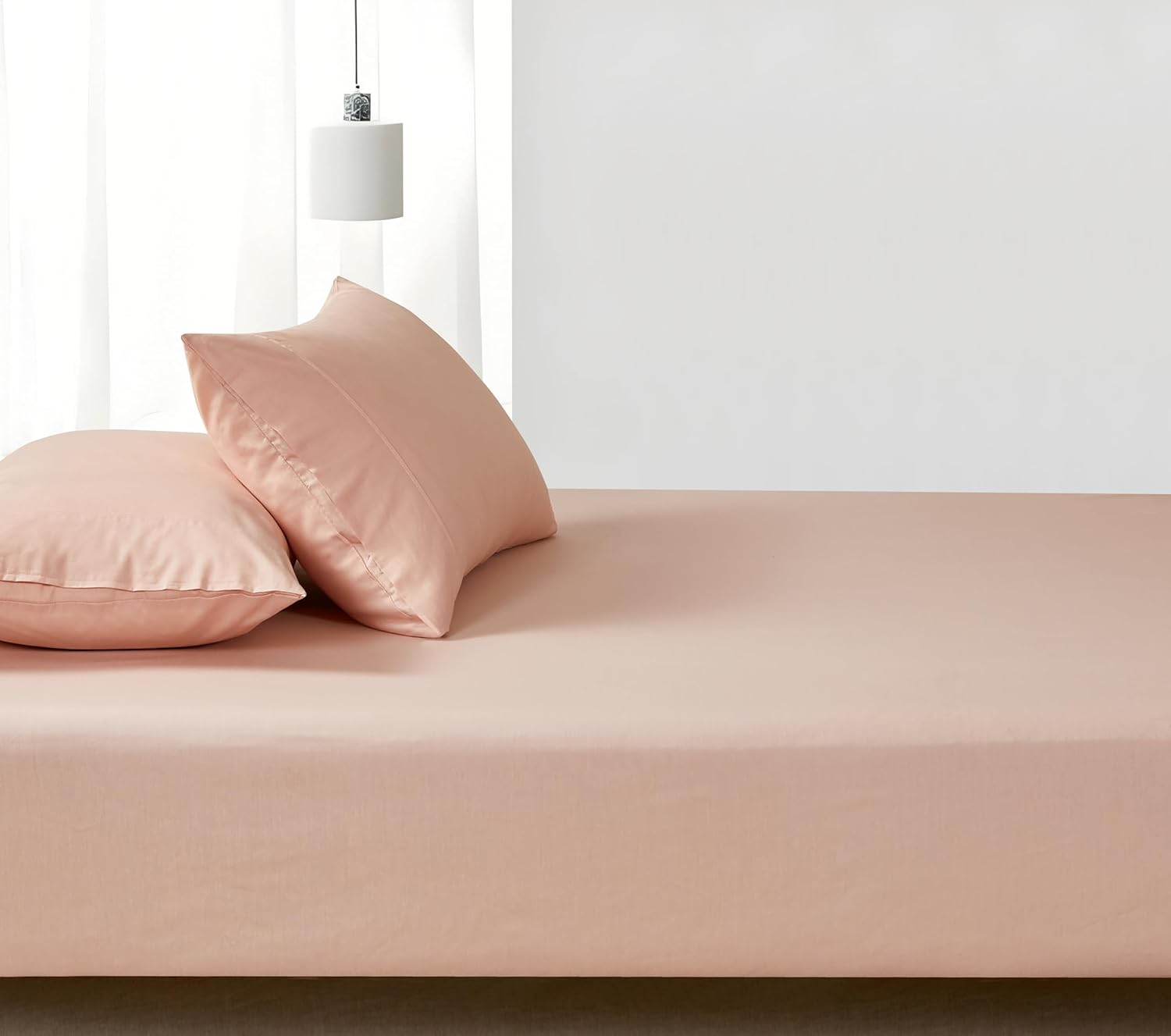 100% Vintage Washed Cotton Fitted Sheet Combo Set – 100% Natural Cotton, Ultra Soft & Breathable – Includes Fitted Sheet & Pillowcases – Machine Washable Pink, Queen