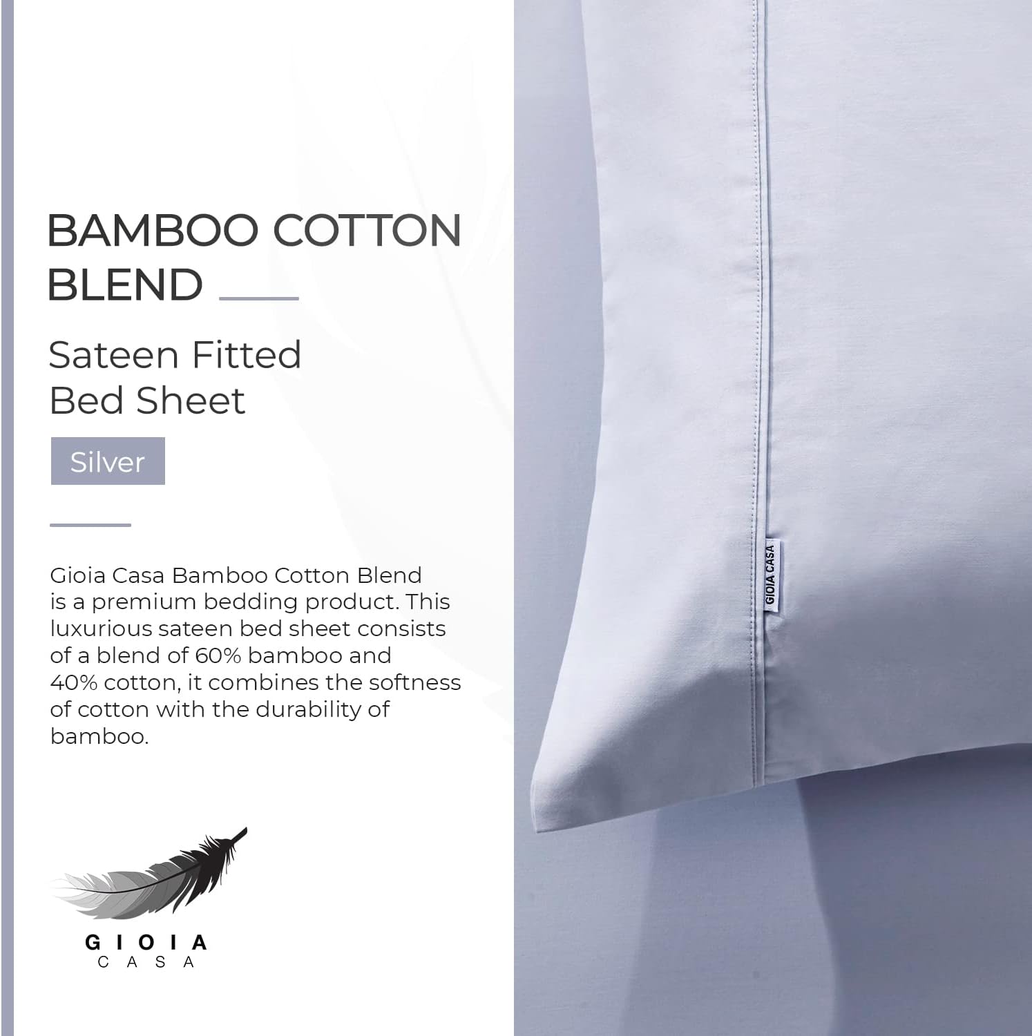 Bamboo Cotton Blend 400TC Queen Bedding Set - Gioia Casa