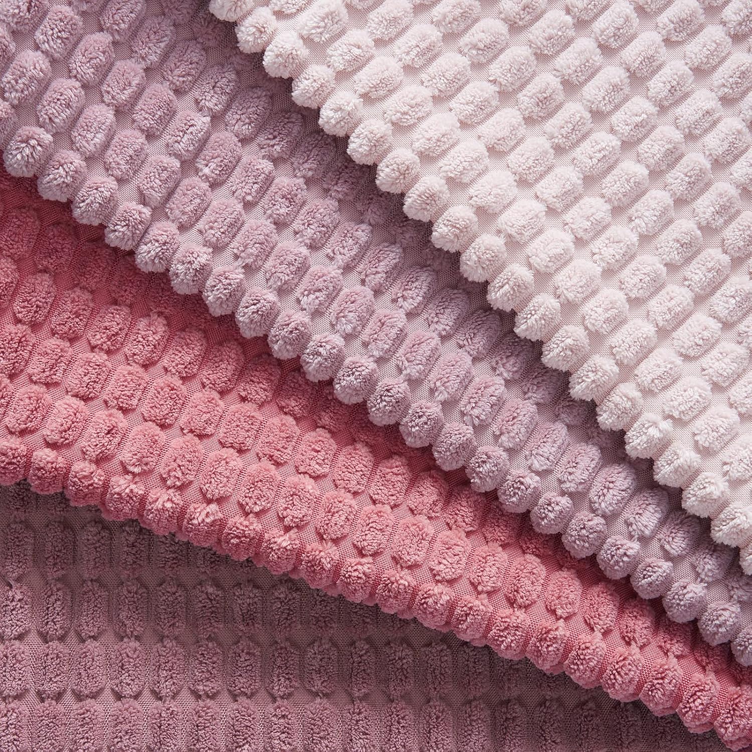 Corduroy Corn Grain Cushion Covers - Soft Velvet with Hidden Zipper - Stylish Mix of Pink Shades, 45cm x 45cm Pack of 4
