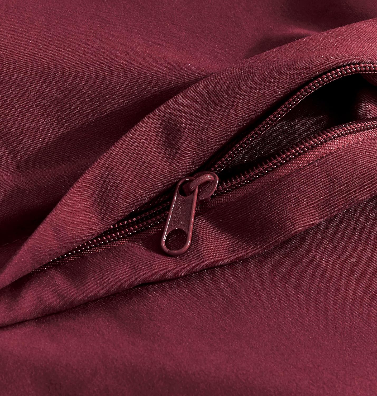 Vintage Washed Microfibre Quilt Cover Set Burgundy, Queen