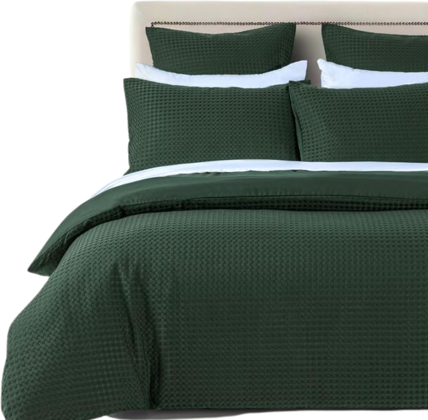 Soft Waffle Microfibre Quilt Cover Set, Zip Closure - Queen, CleverPolly