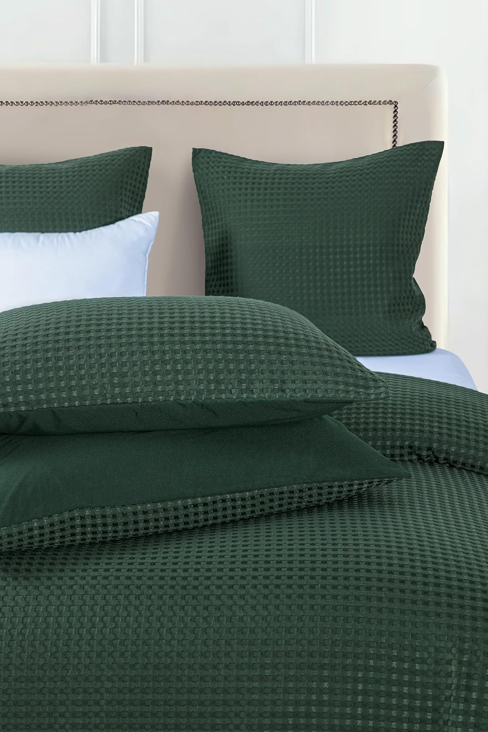 Soft Waffle Microfibre Quilt Cover Set, Zip Closure - Queen, CleverPolly