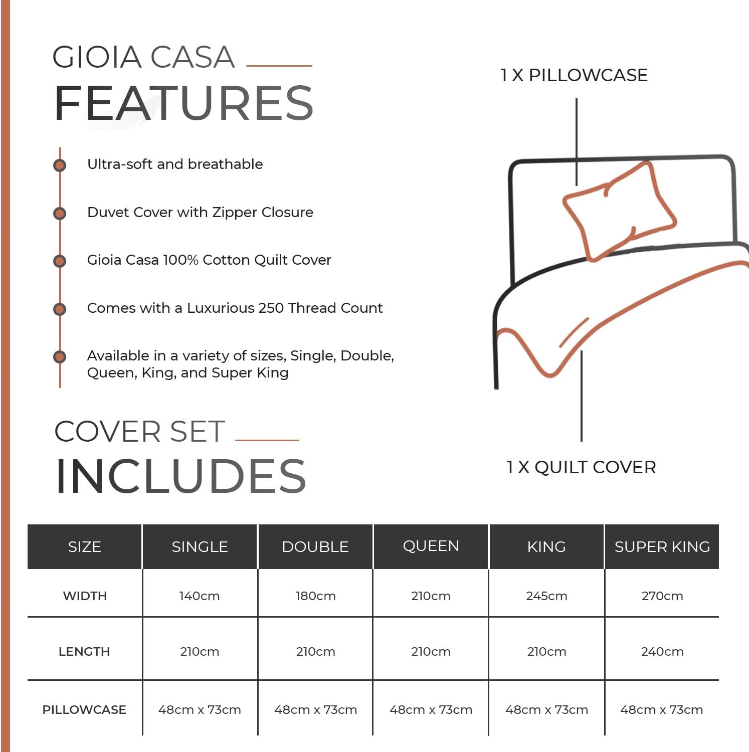 Ultra-Soft Cotton Vintage Washed Quilt Cover Set (3Pcs) - Queen Gioia Casa