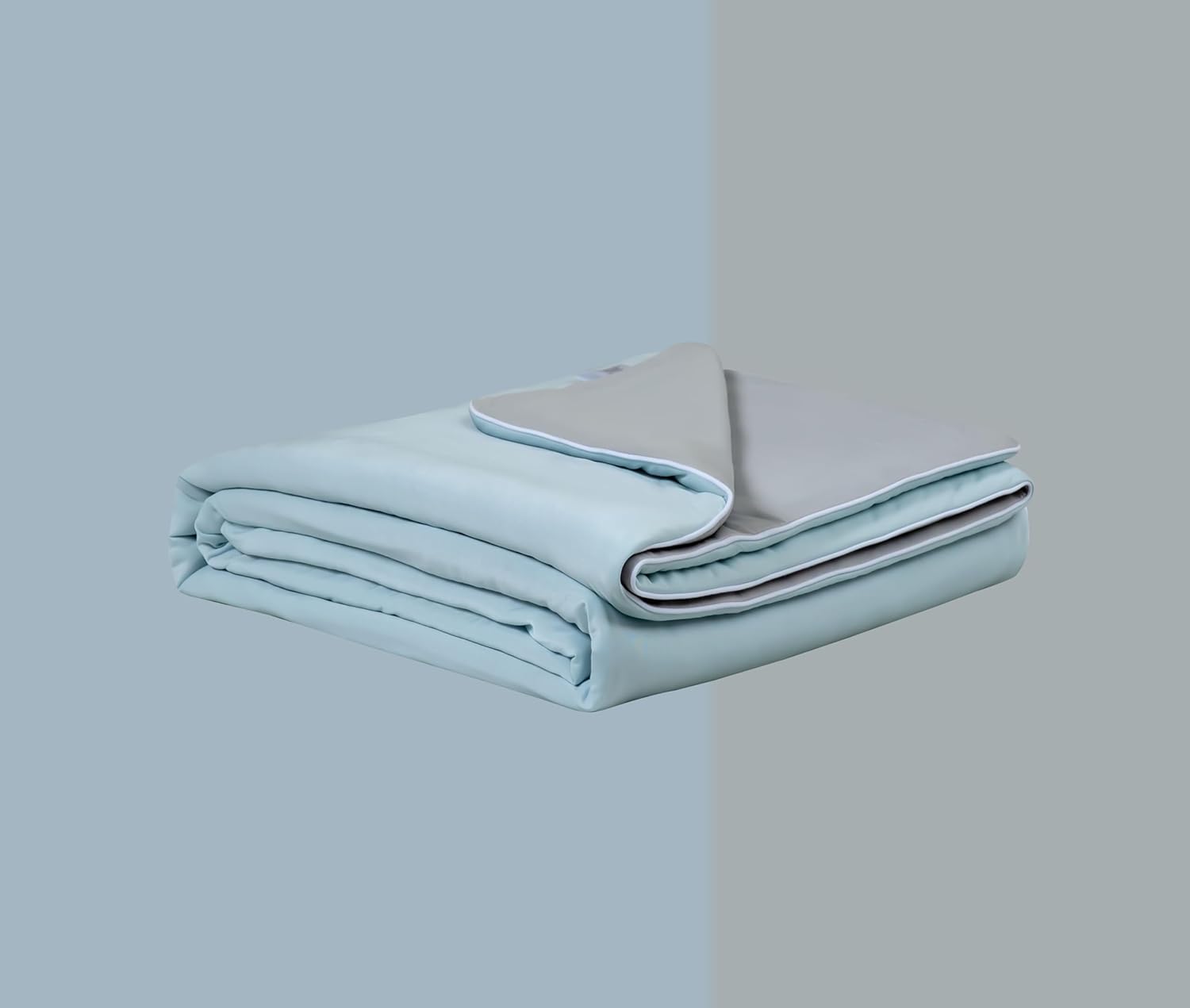 Ice Cooling Reversible Summer Comforter Blanket Blue and Grey, Queen/King