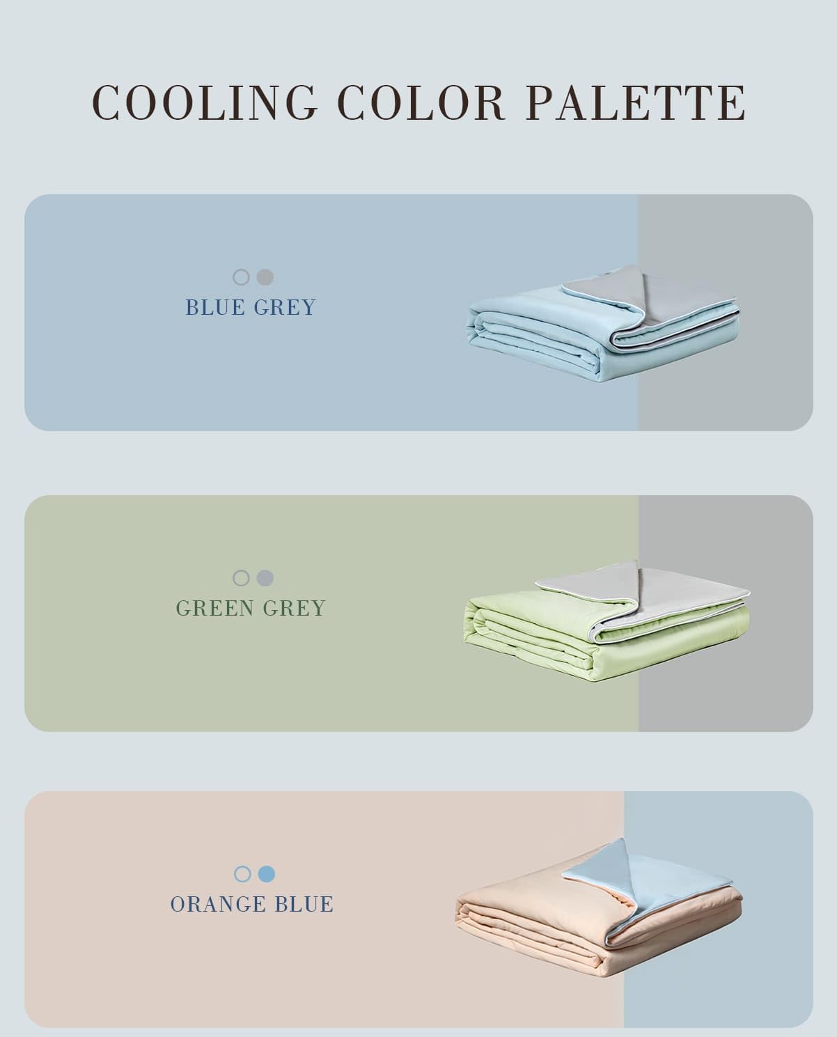 Ice Cooling Reversible Summer Comforter Blanket Blue and Grey, Queen/King