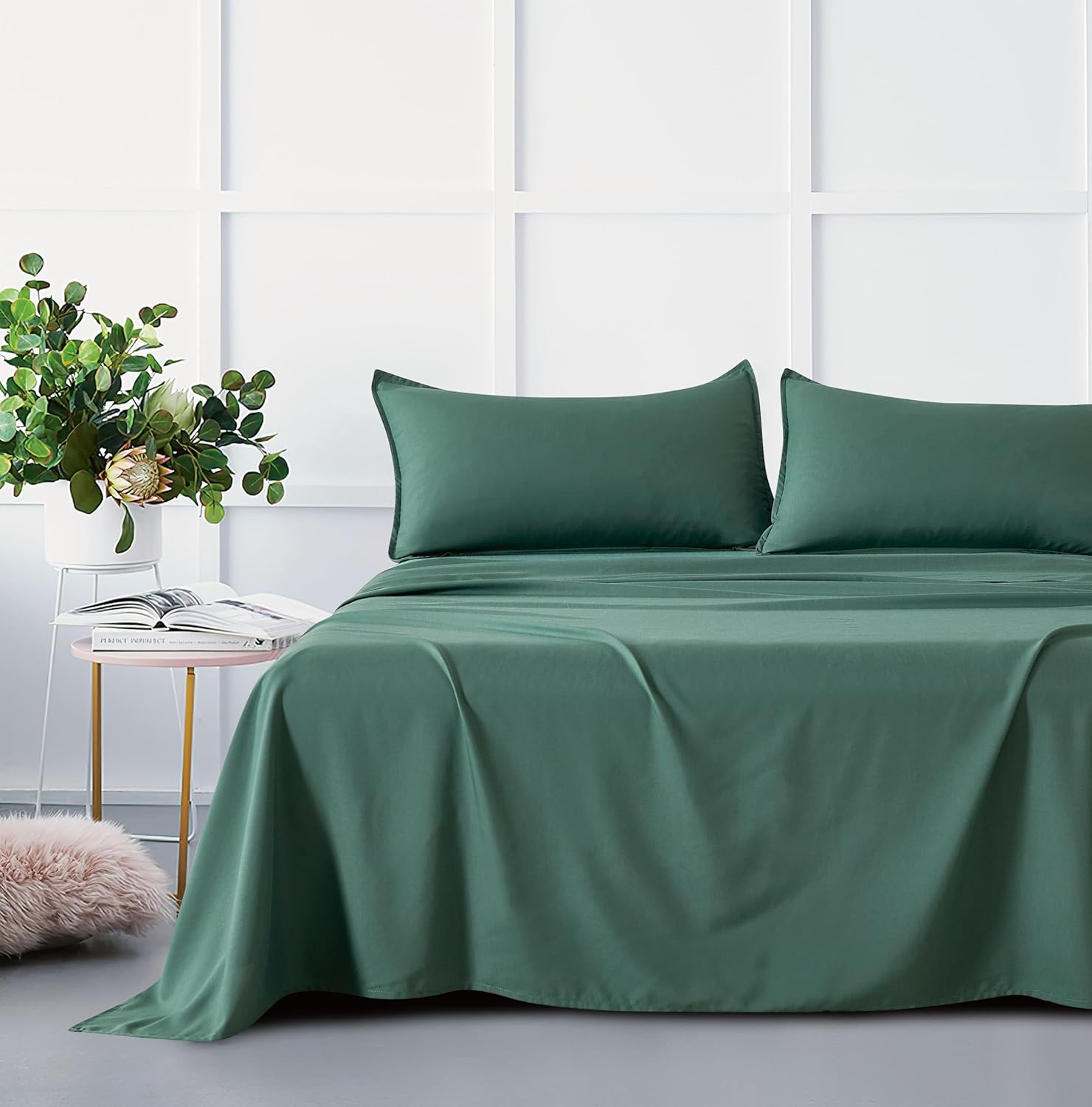 Bamboo Microfibre Sheet Set - Green - Queen