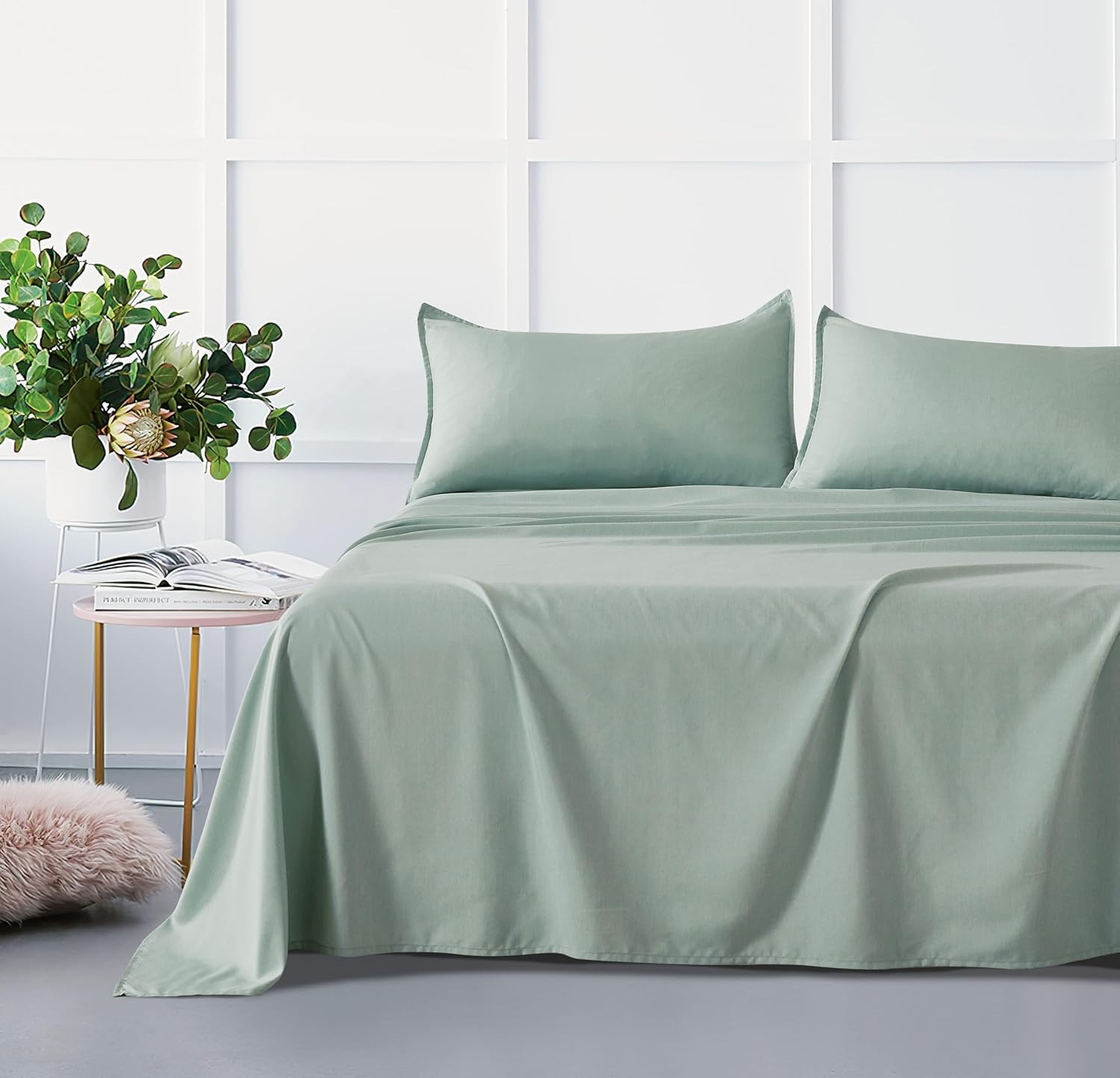 Bamboo Microfibre Sheet Set - Sage Green - Queen