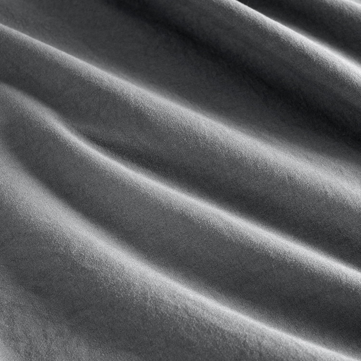 100% Vintage Washed Microfibre Fitted Sheet Set – Ultra Soft & Lightweight All-Season Fitted Sheet with 2 Pillowcases Grey, King Size