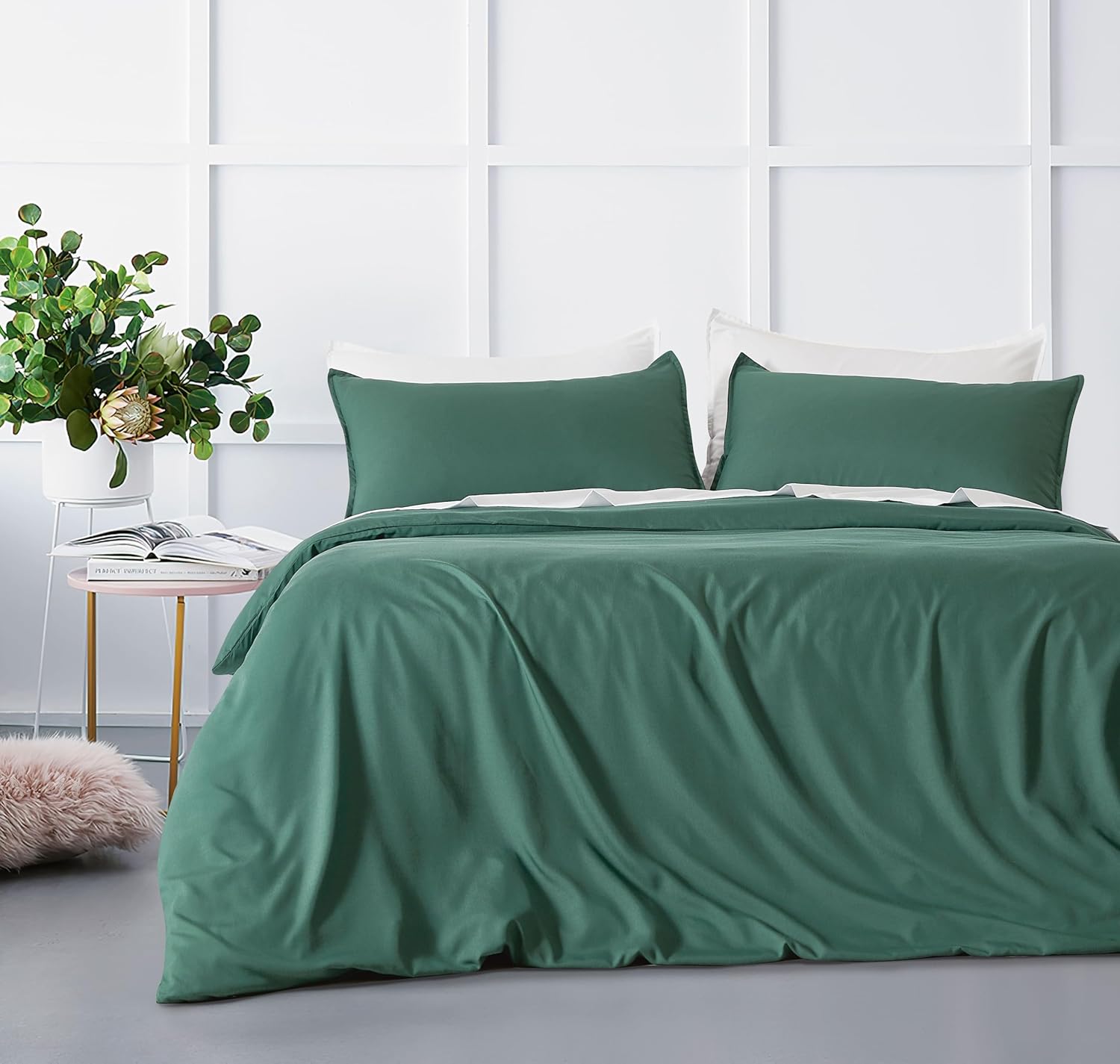 Bamboo Microfibre Quilt Cover Set - Green - King