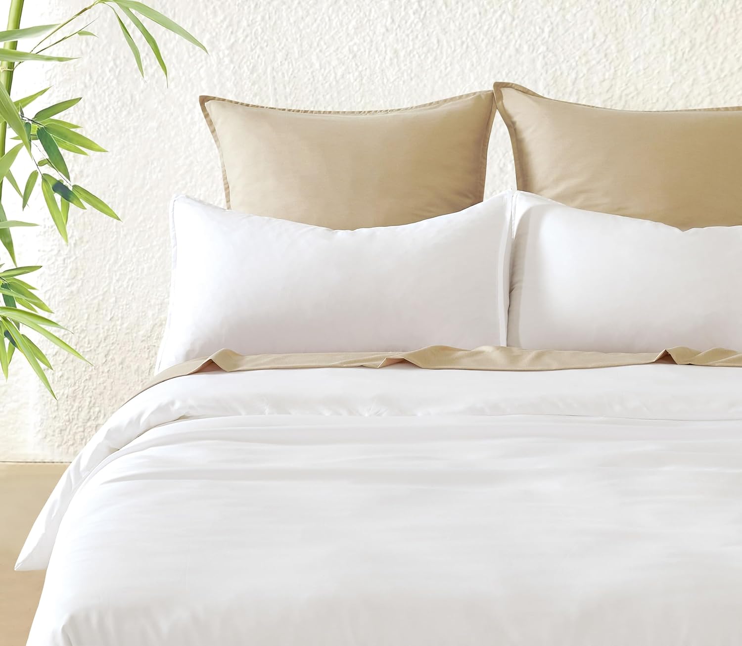 Bamboo Microfibre Quilt Cover Set - White - King