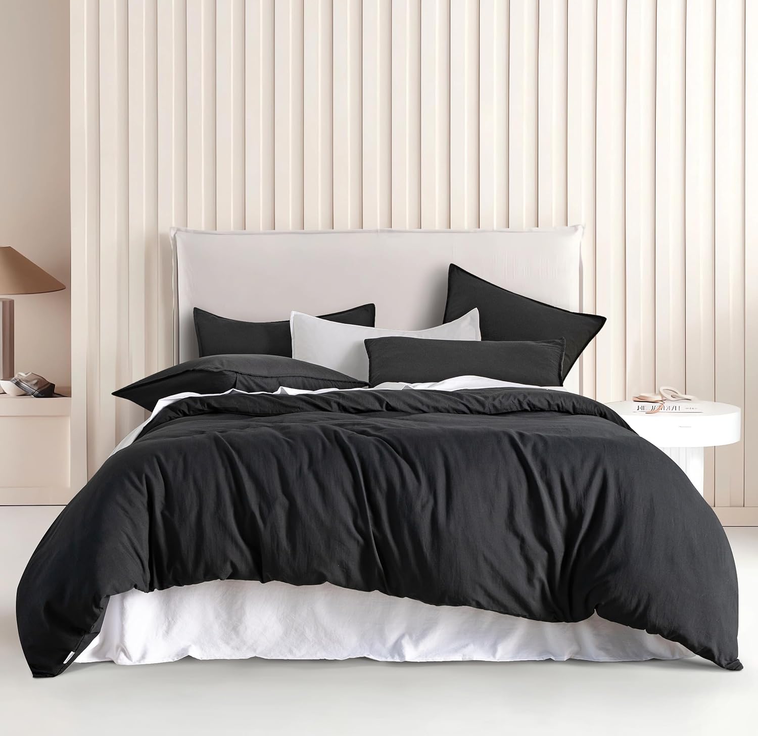 Ultra-Soft Hypoallergenic King Quilt Cover Set - Black - CleverPolly