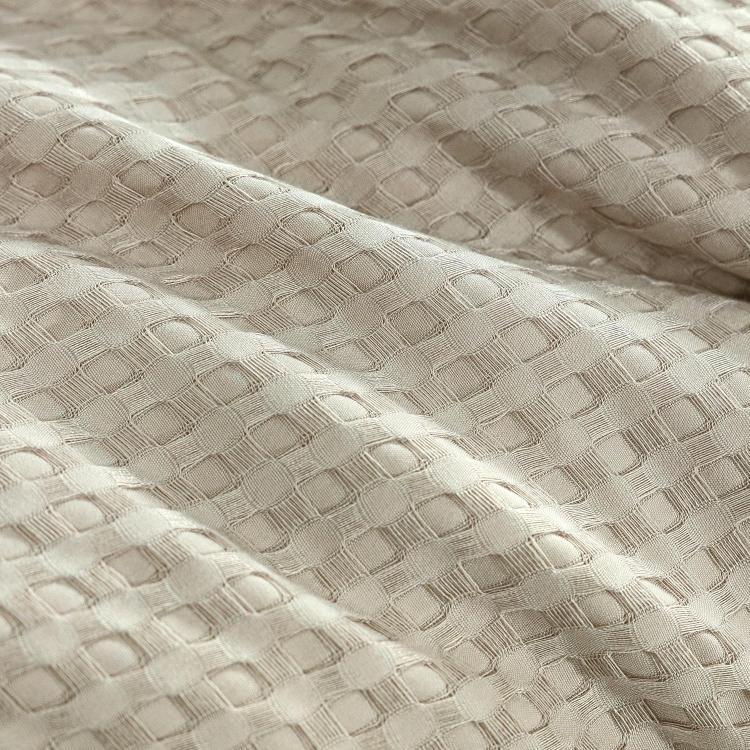 Premium Microfibre Waffle Quilt Cover Set, King (3Pcs) - Beige