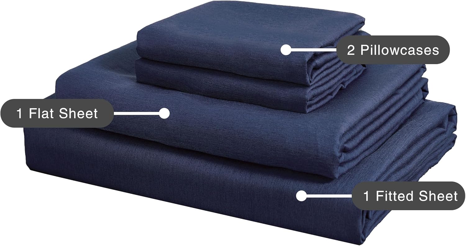 Bamboo Microfibre Sheet Set - Navy - King