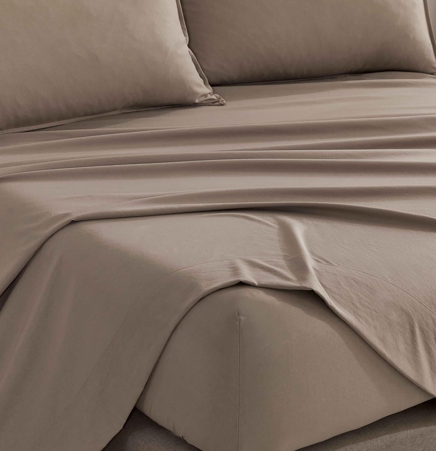 Vintage Washed Microfibre Sheet Set Truffle, King