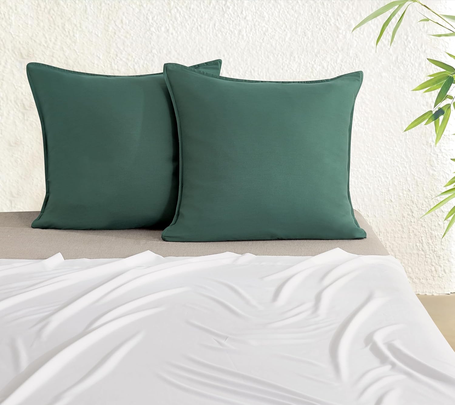 Bamboo Microfibre European Pillowcase x2 one pair - Green