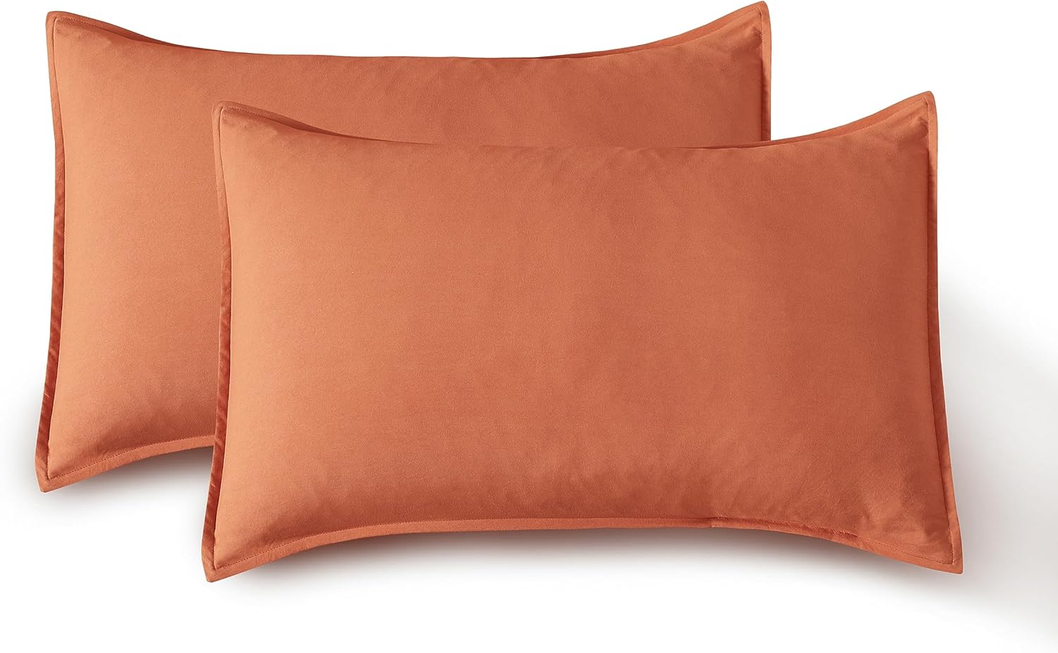 Vintage Washed Microfibre King Pillowcases - Ultra Soft & Skin-Friendly - Set of 2 - 50cm x 90cm Terracotta