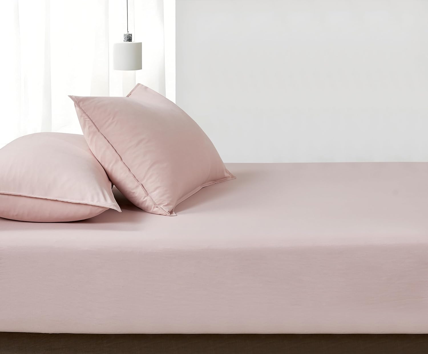 100% Vintage Washed Microfibre Fitted Sheet Set – Ultra Soft & Lightweight All-Season Fitted Sheet with 1 Pillowcase Pink, King Single Size