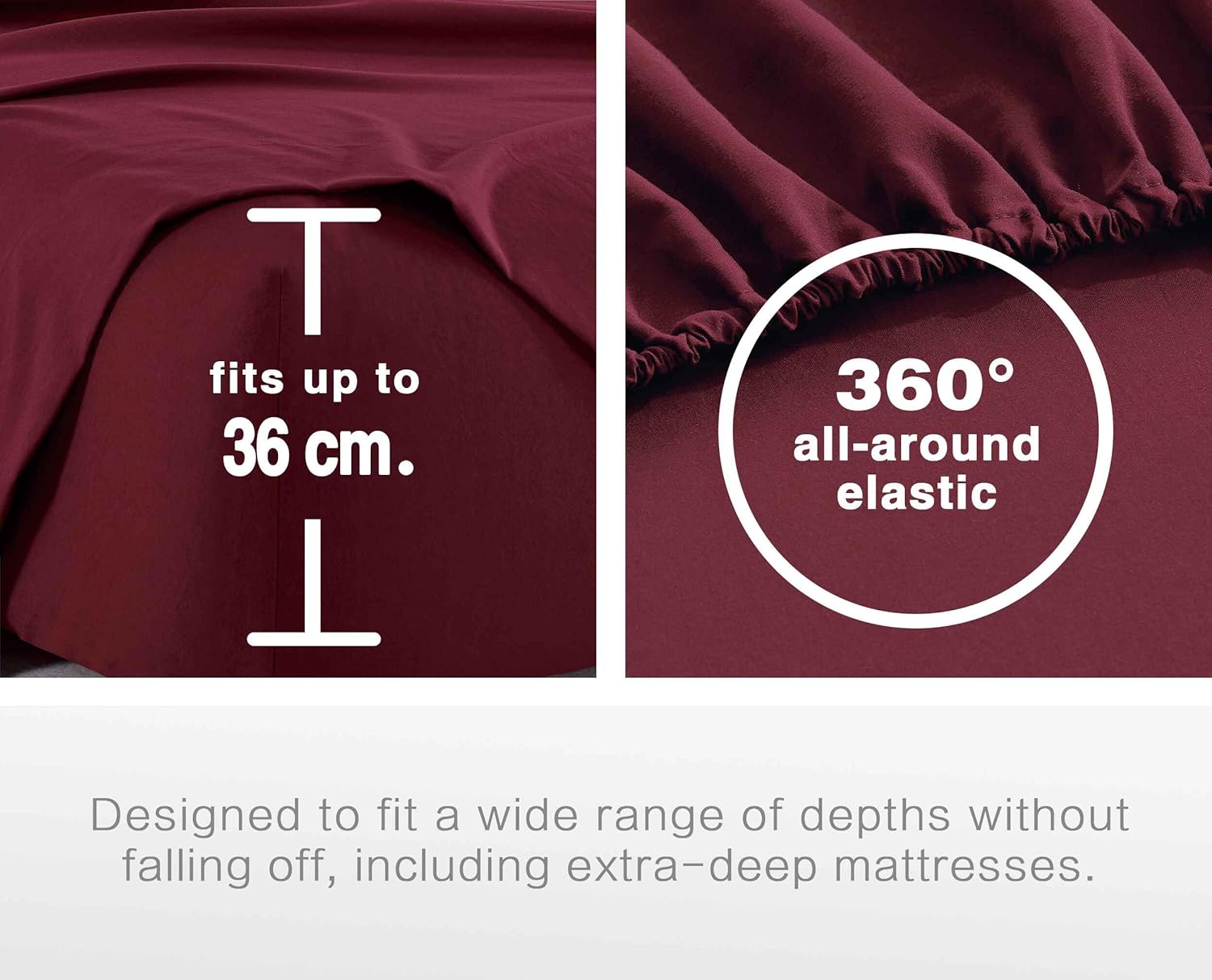 Vintage Washed Microfibre Sheet Set Burgundy, King Single