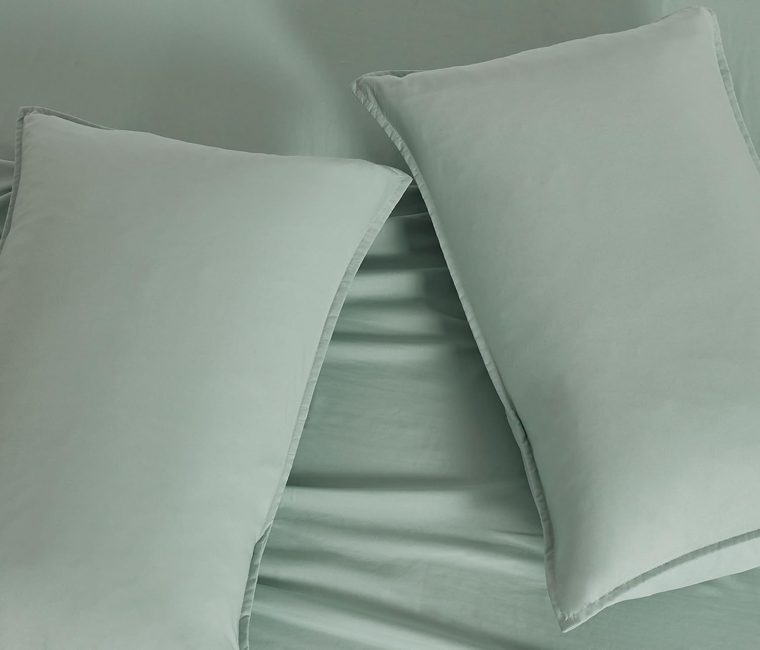 Vintage Washed Microfibre Sheet Set Sage, King Single