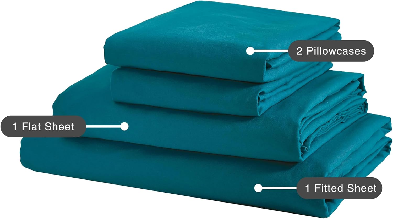 Vintage Washed Microfibre Sheet Set Teal, King Single