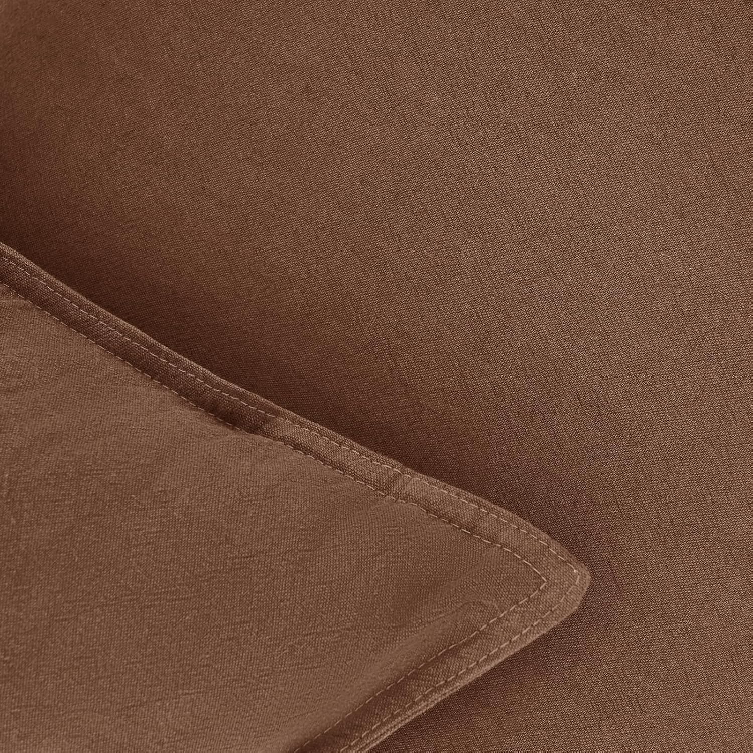 Linen Cushion Covers - 30% Linen 70% Cotton Blend, Soft & Breathable with Hidden Zipper Design - Cocoa Brown, 30cm x 50cm Twin Pack