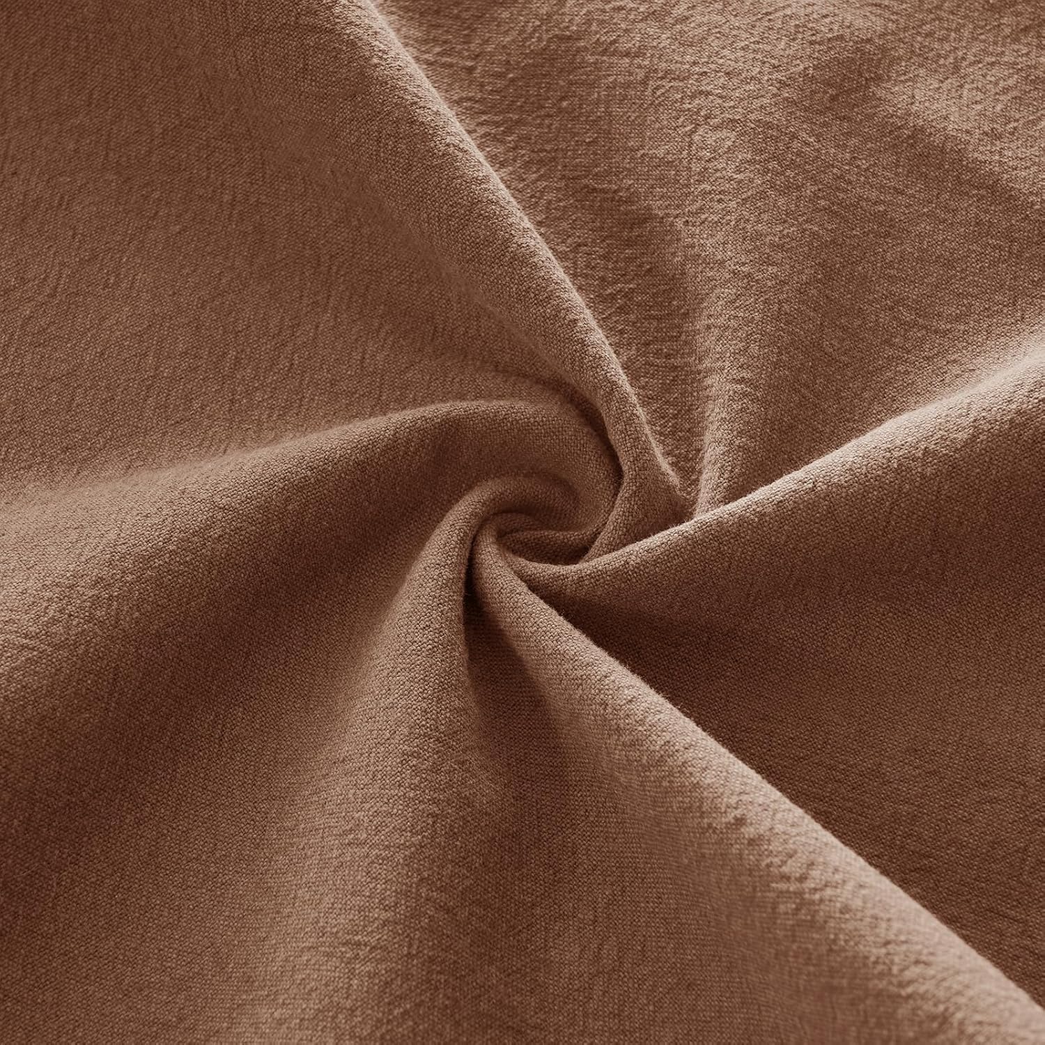 Linen Cushion Covers - 30% Linen 70% Cotton Blend, Soft & Breathable with Hidden Zipper Design - Cocoa Brown, 45cm x 45cm Twin Pack
