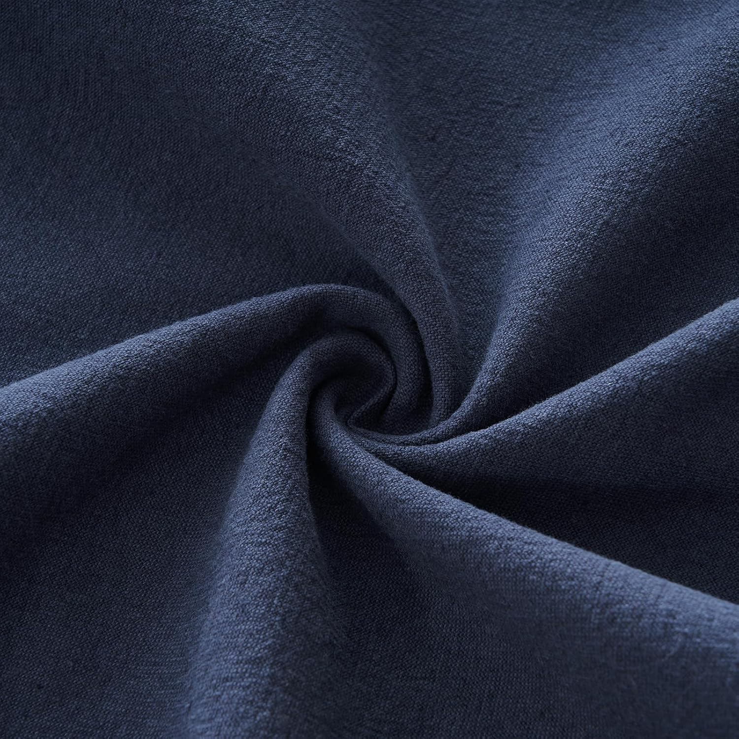 Linen Cushion Covers - 30% Linen 70% Cotton Blend, Soft & Breathable with Hidden Zipper Design - Navy Blue, 30cm x 50cm Twin Pack