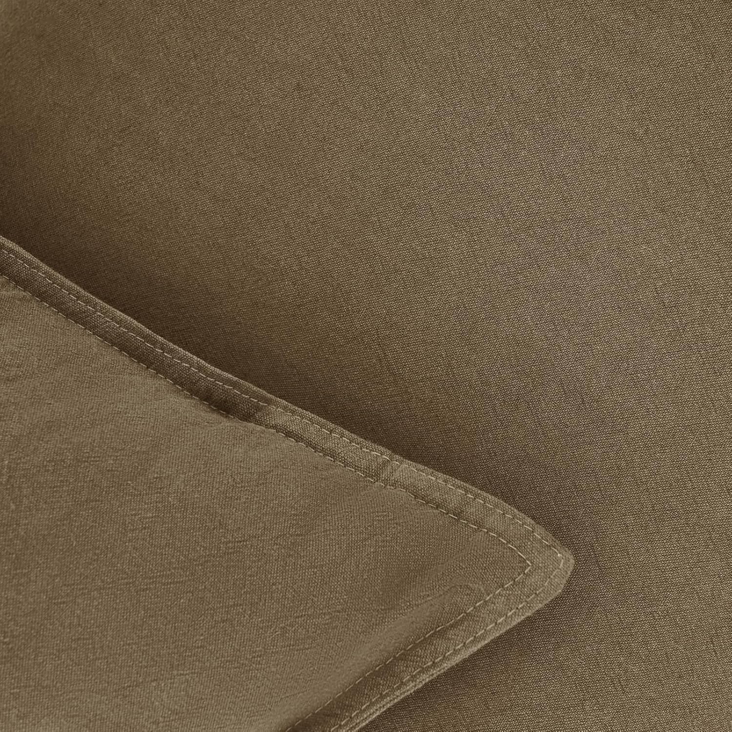 Linen Cushion Covers - 30% Linen 70% Cotton Blend, Soft & Breathable with Hidden Zipper Design - Tan, 45cm x 45cm Twin Pack