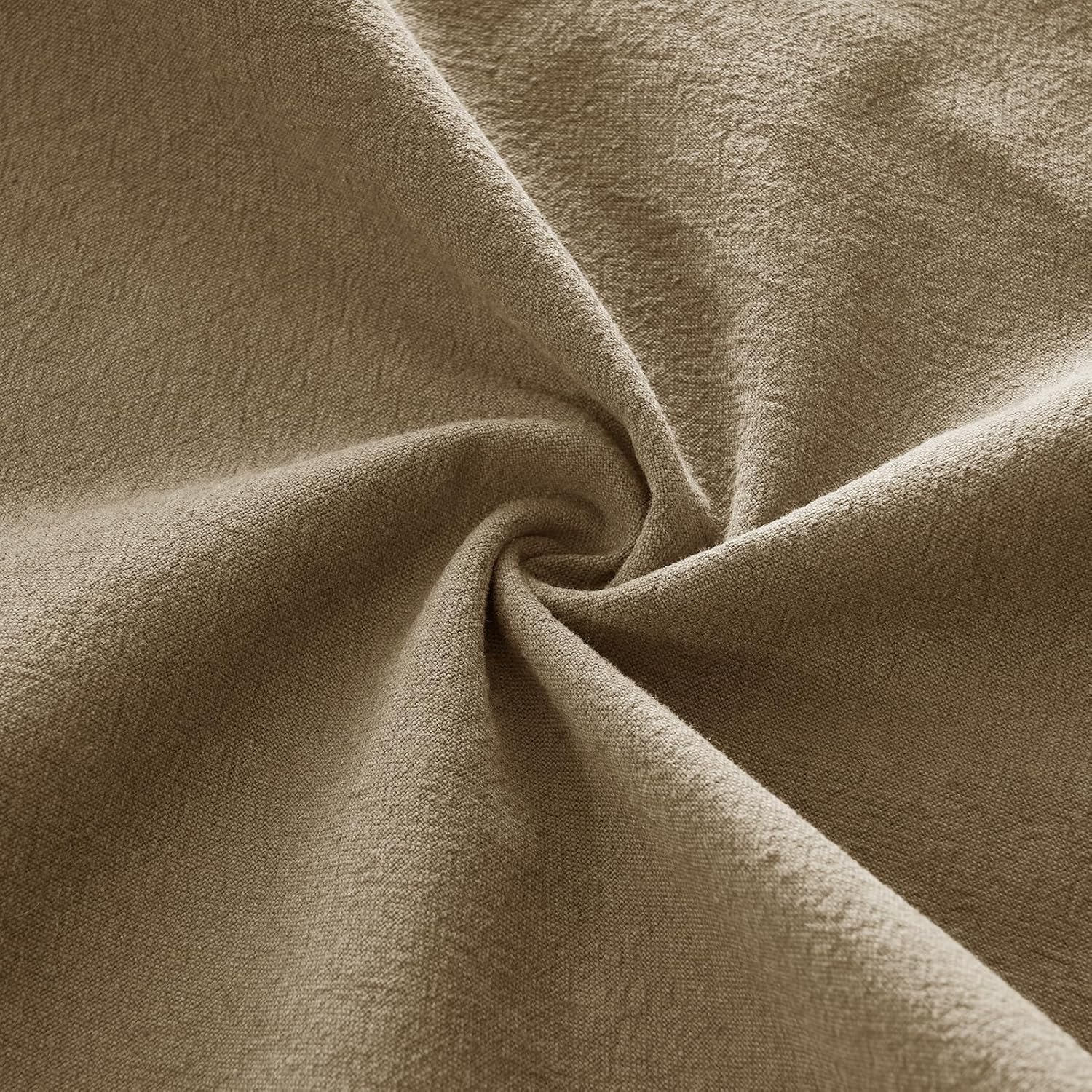 Linen Cushion Covers - 30% Linen 70% Cotton Blend, Soft & Breathable with Hidden Zipper Design - Tan, 45cm x 45cm Twin Pack