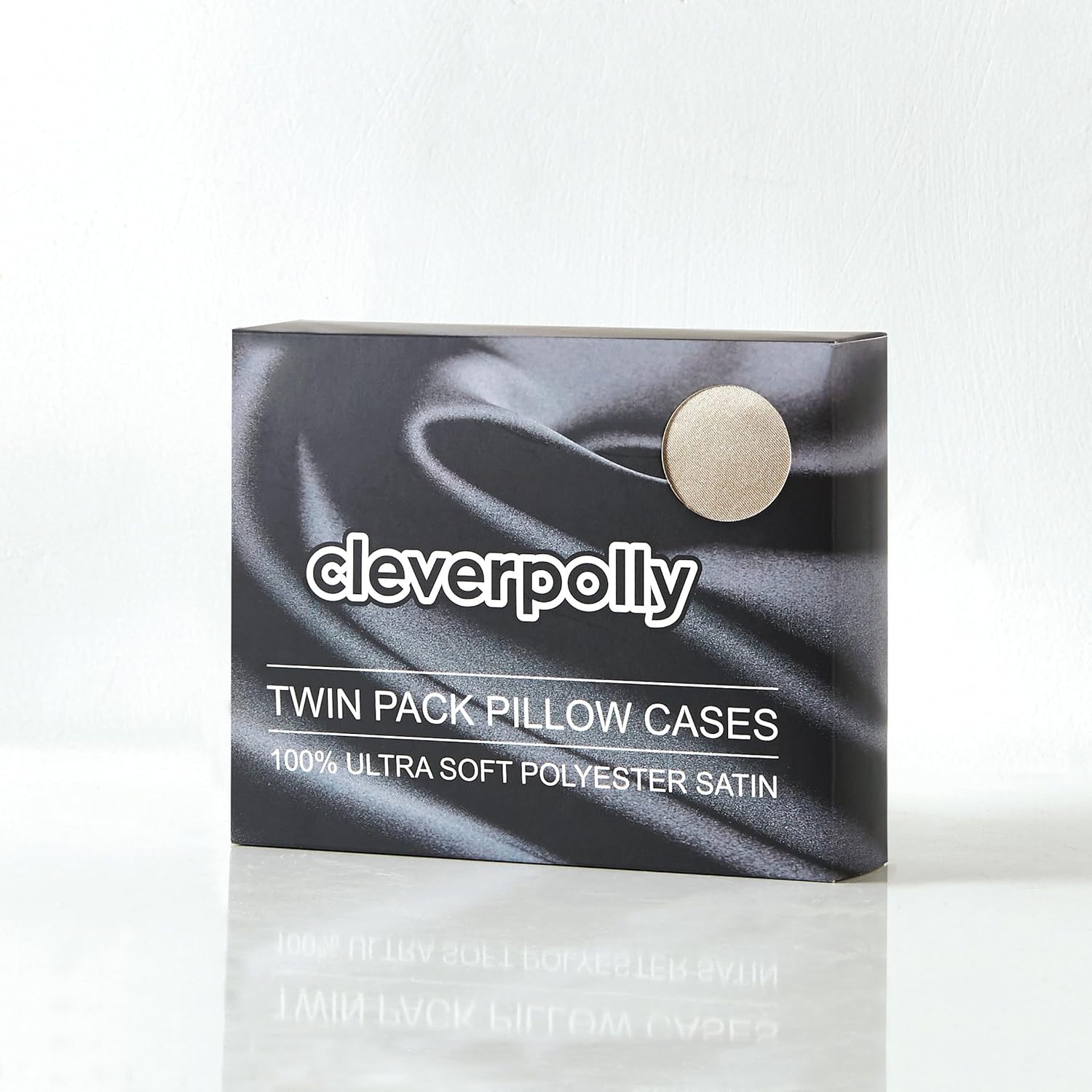Satin Pillowcases - Silky Soft Polyester Satin with Zipper Closure - Champagne, 48cm x 73cm Twin Pack