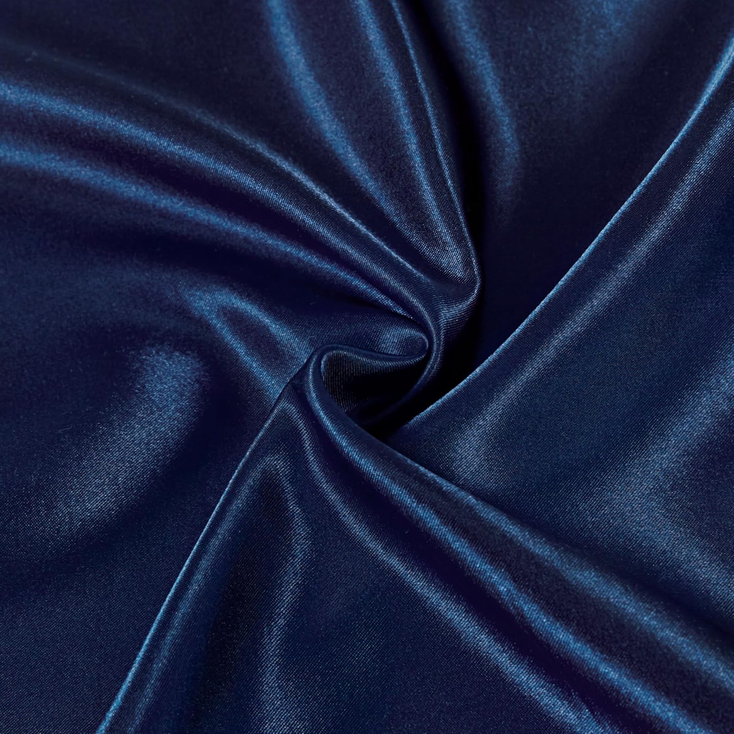 Satin Pillowcases - Silky Soft Polyester Satin with Zipper Closure - Navy Blue, 48cm x 73cm Twin Pack