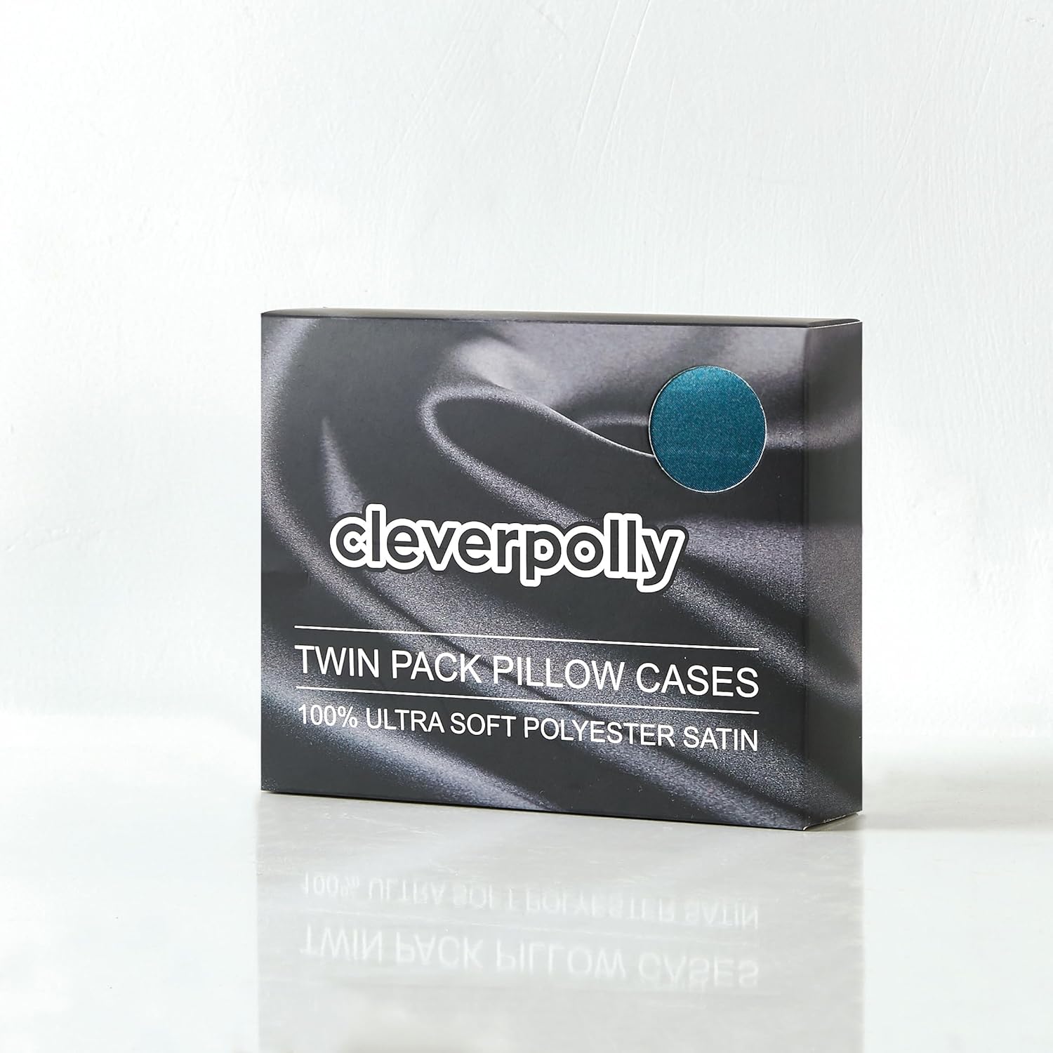 Satin Pillowcases - Silky Soft Polyester Satin with Zipper Closure - Teal, 48cm x 73cm Twin Pack