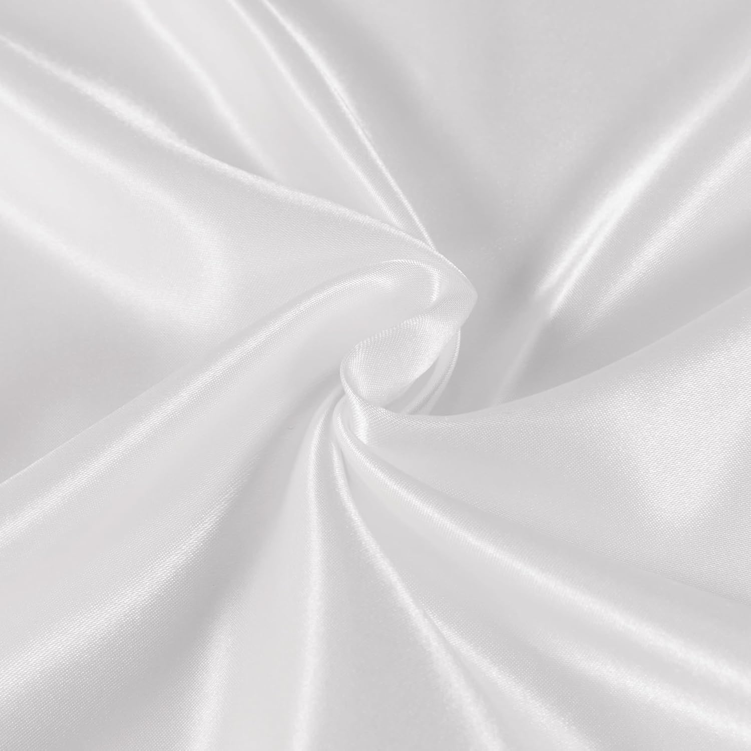 Satin Pillowcases - Silky Soft Polyester Satin with Zipper Closure - White, 48cm x 73cm Twin Pack