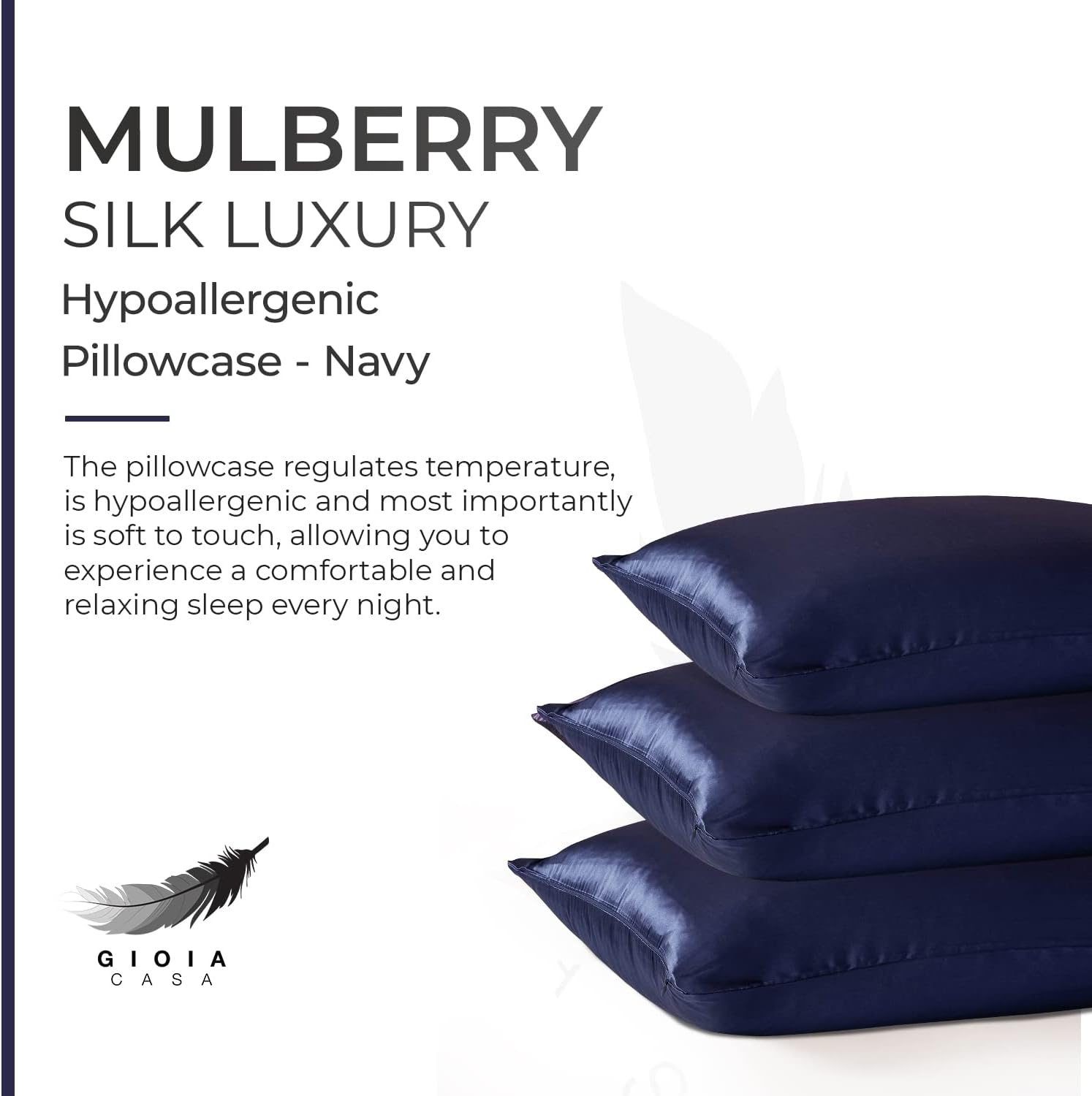 Anti-Wrinkle Hypoallergenic Mulberry Silk Pillowcase - Gioia Casa