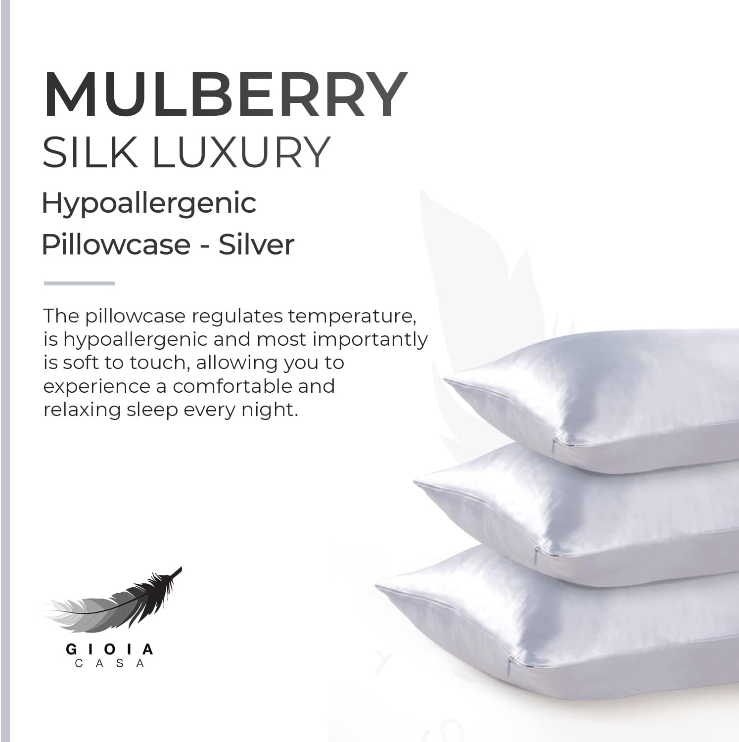 Soft Anti-Wrinkle Pure Mulberry Silk Pillowcase - Gioia Casa