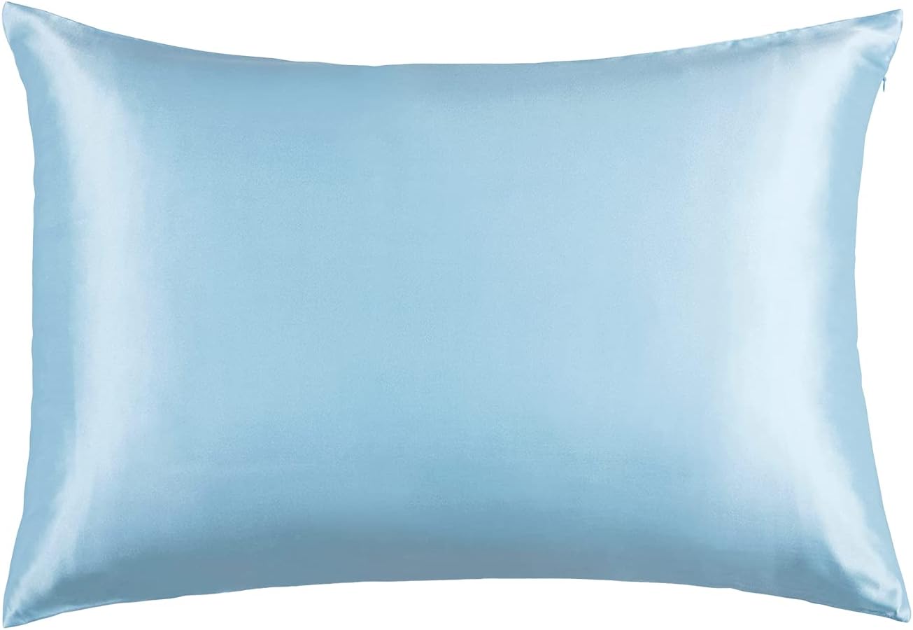 Sky Blue Hypoallergenic 100% Mulberry Silk Pillowcase Gioia Casa