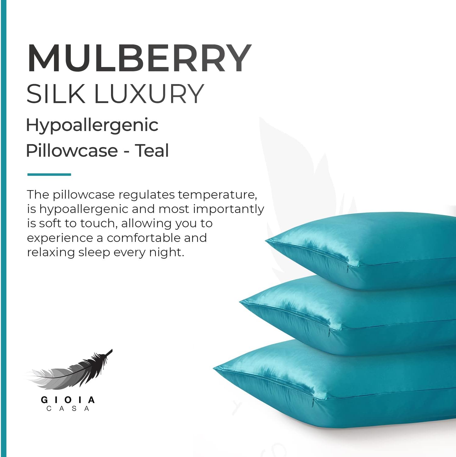 Anti-Wrinkle Mulberry Silk Pillowcase for Hair & Skin - Gioia Casa