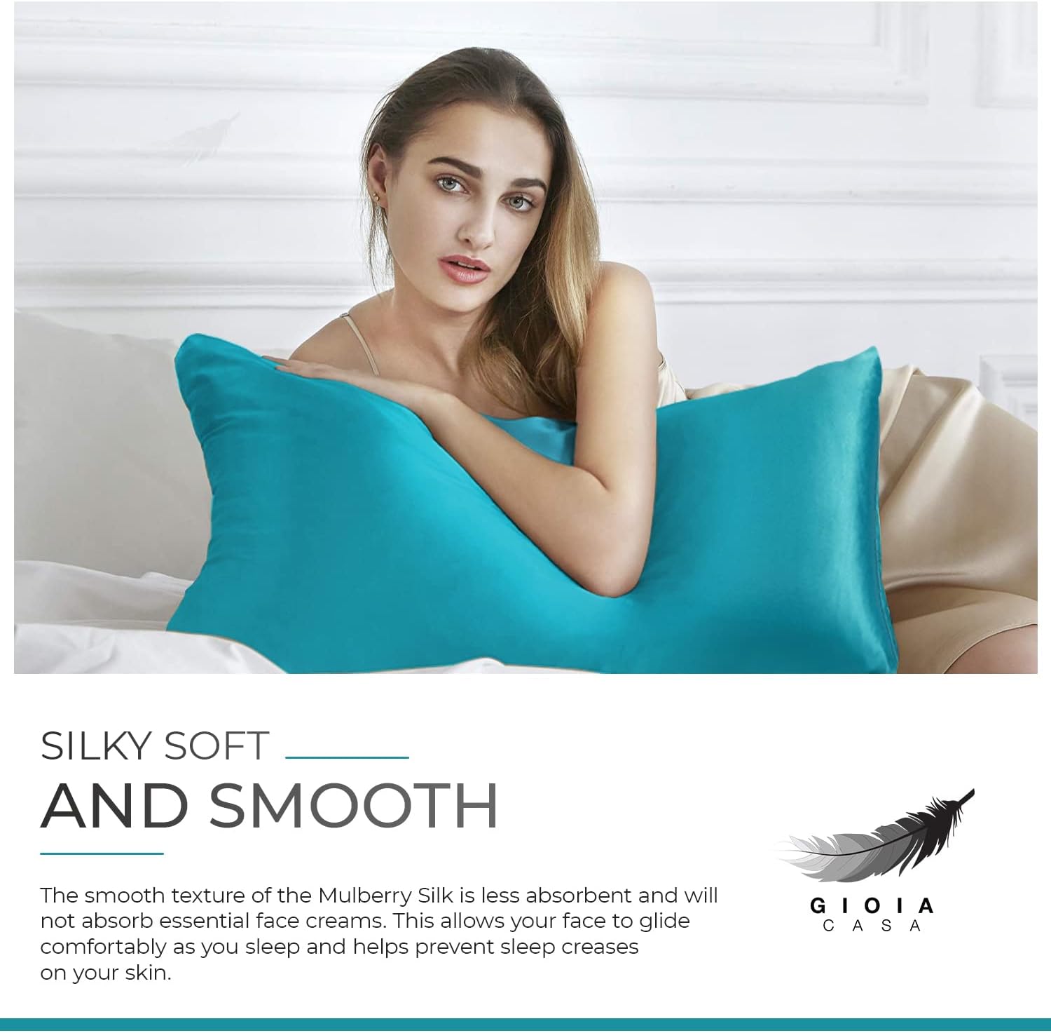 Anti-Wrinkle Mulberry Silk Pillowcase for Hair & Skin - Gioia Casa