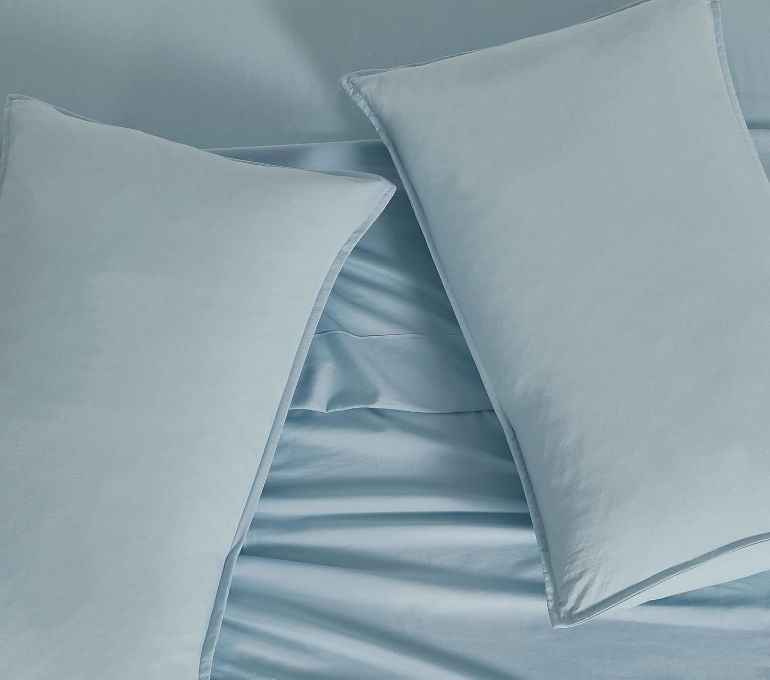 Vintage Washed Microfibre Quilt Cover Set Blue, Super King
