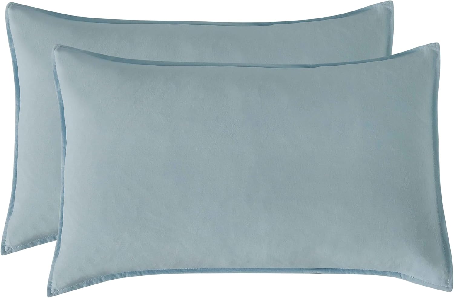 Vintage Washed Microfibre Quilt Cover Set Blue, Super King