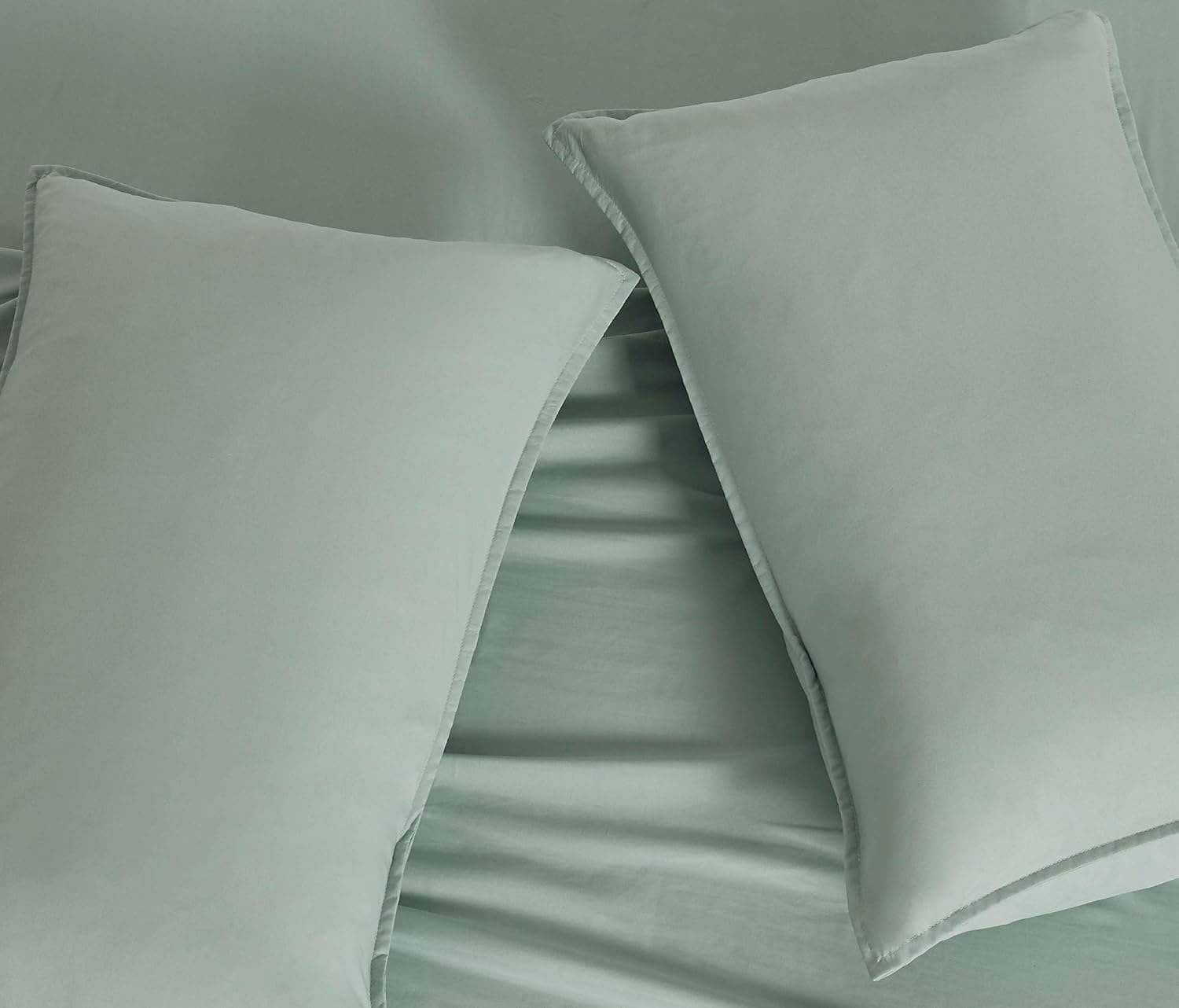 Vintage Washed Microfibre Quilt Cover Set Sage, Super King