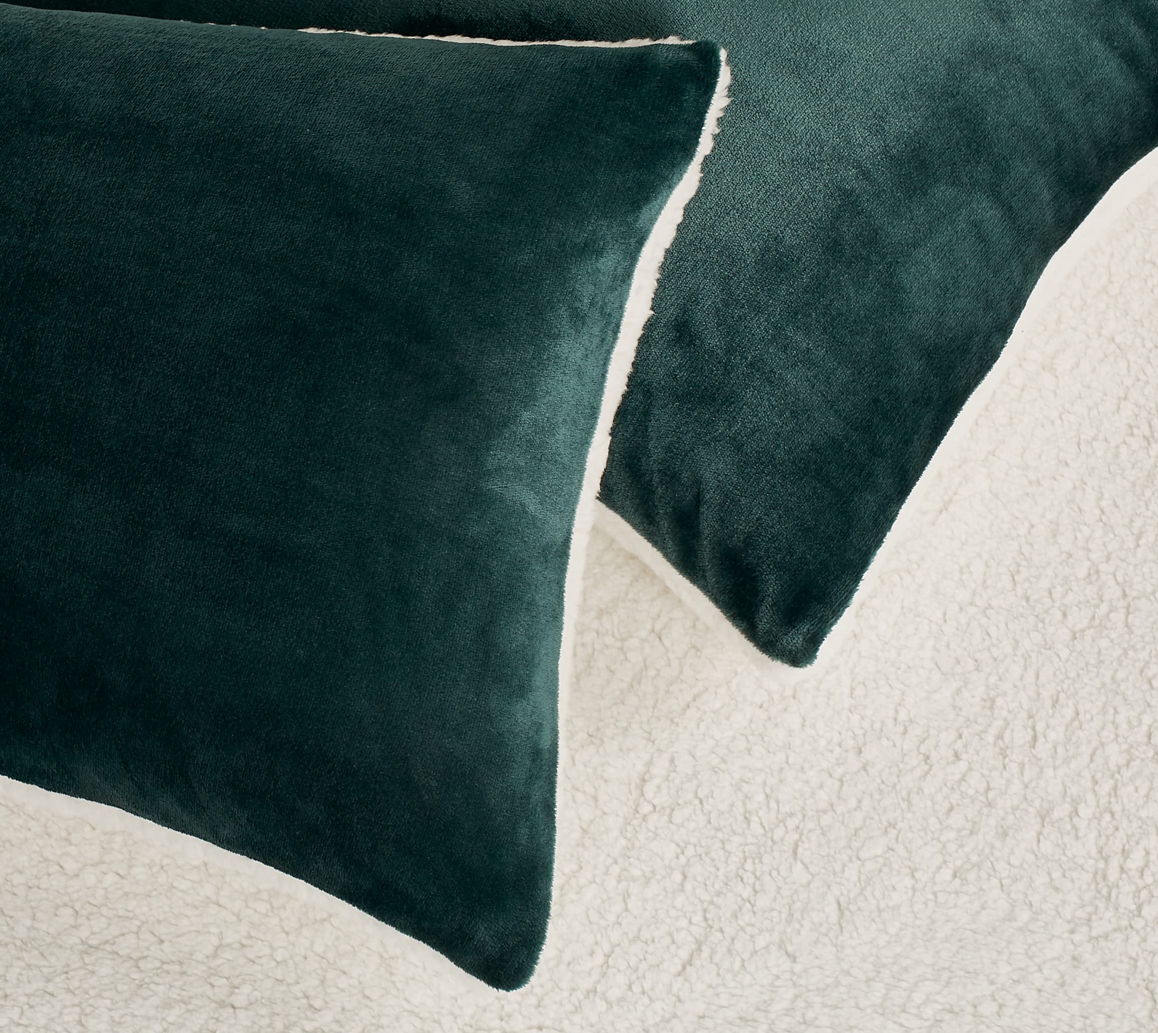 2-in-1 Teddy Sherpa Quilt Cover Set Emerald Green, Super King