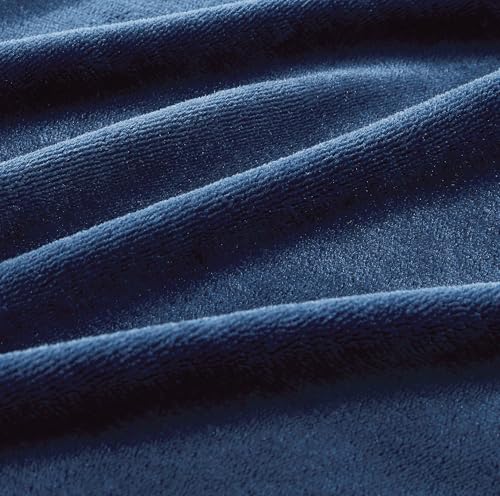 2-in-1 Teddy Sherpa Quilt Cover Set Navy Blue, Super King