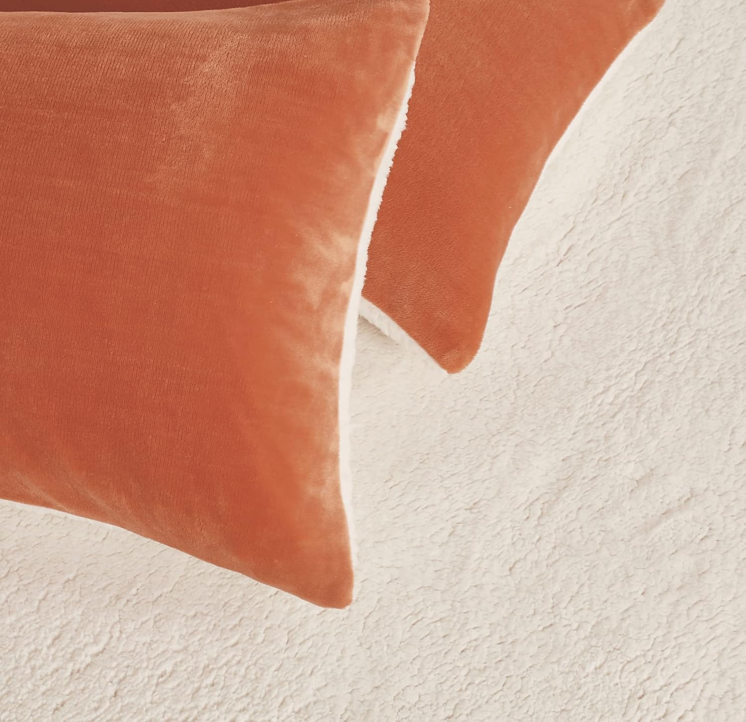 2-in-1 Teddy Sherpa Quilt Cover Set Terracotta, Super King