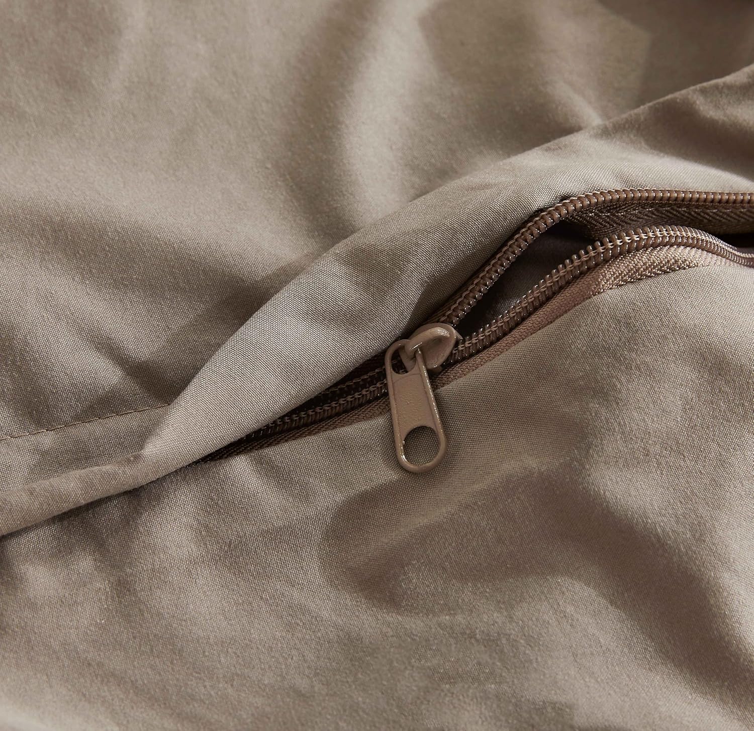 Vintage Washed Microfibre Quilt Cover Set Truffle, Super King